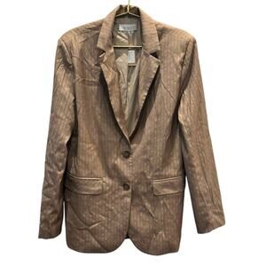 WAYF – Vesper Double-Breasted Satin Blazer – Charcoal – Size Small